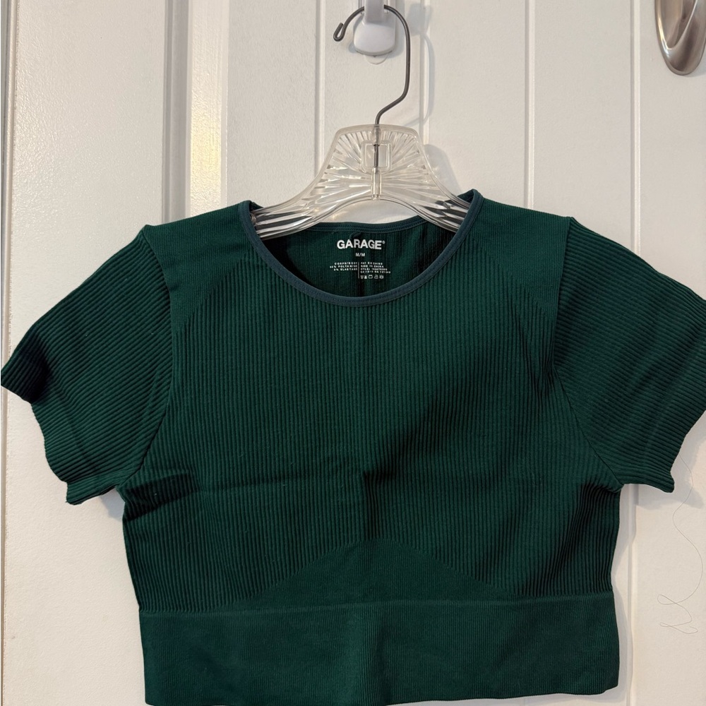 Garage Women's Green Ribbed Top
